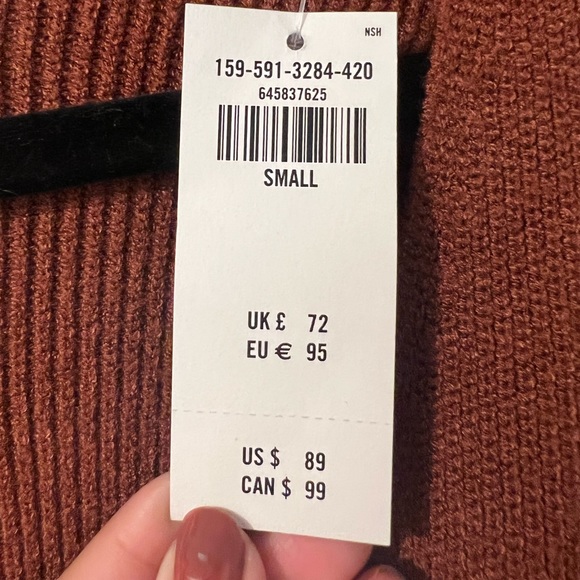 Abercrombie & Fitch MIDI V neck sweater dress - paprika size SMALL - Picture 4 of 4